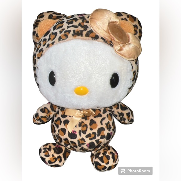 Sanrio | Toys | Vtg Rare Sanrio Hello Kitty Animal Print Puffy Bow Plush Stuffed Animal 1 | Poshmark